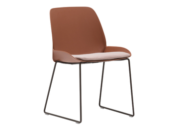 NUEZ OUTDOOR SI2798 - Sled base Polymer garden chair with integrated cushion by Andreu World - view 2